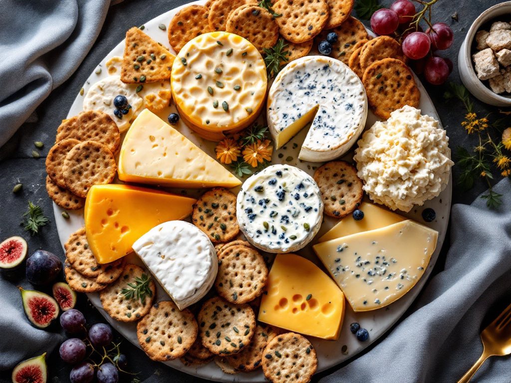 WICKER FOOD HAMPER CHEESE & CRACKERS