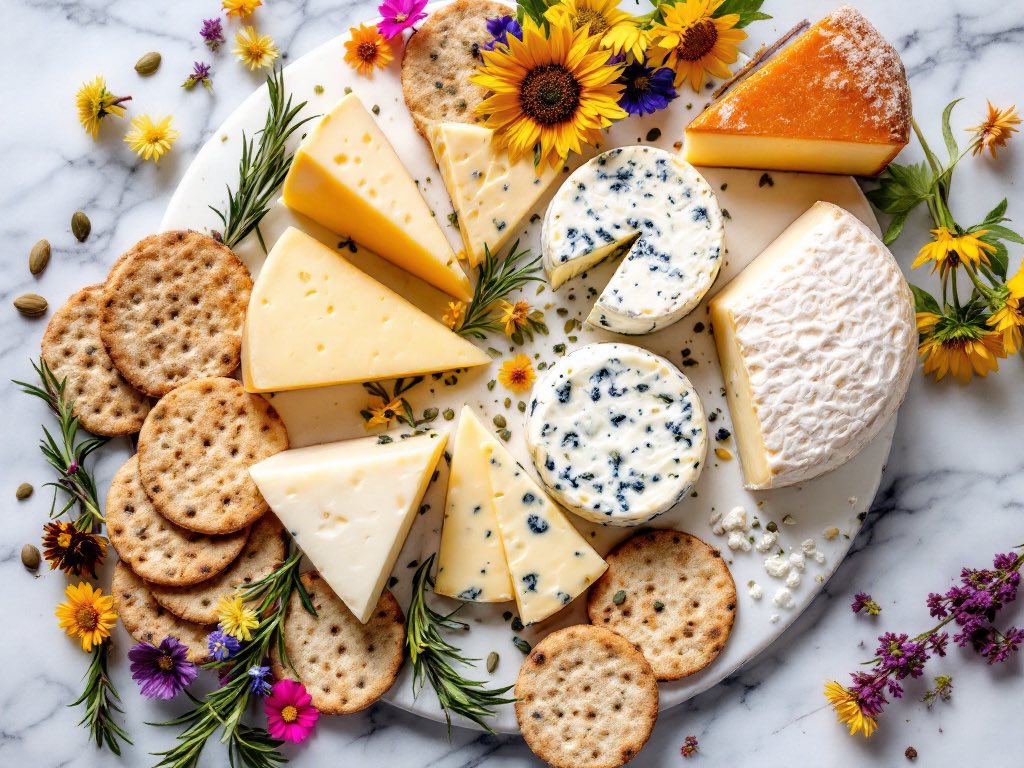WICKER FOOD HAMPER CHEESE & CRACKERS